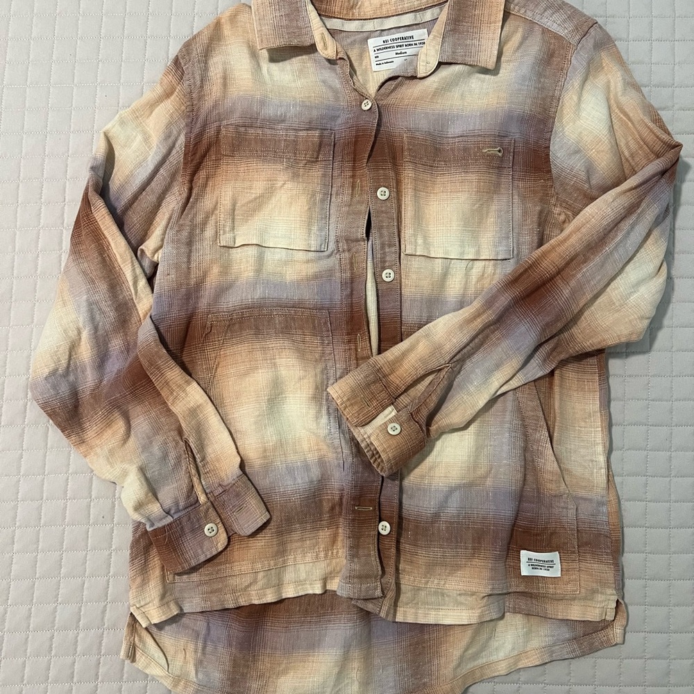 REI Cooperative Plaid Shirt in Brown and Tan